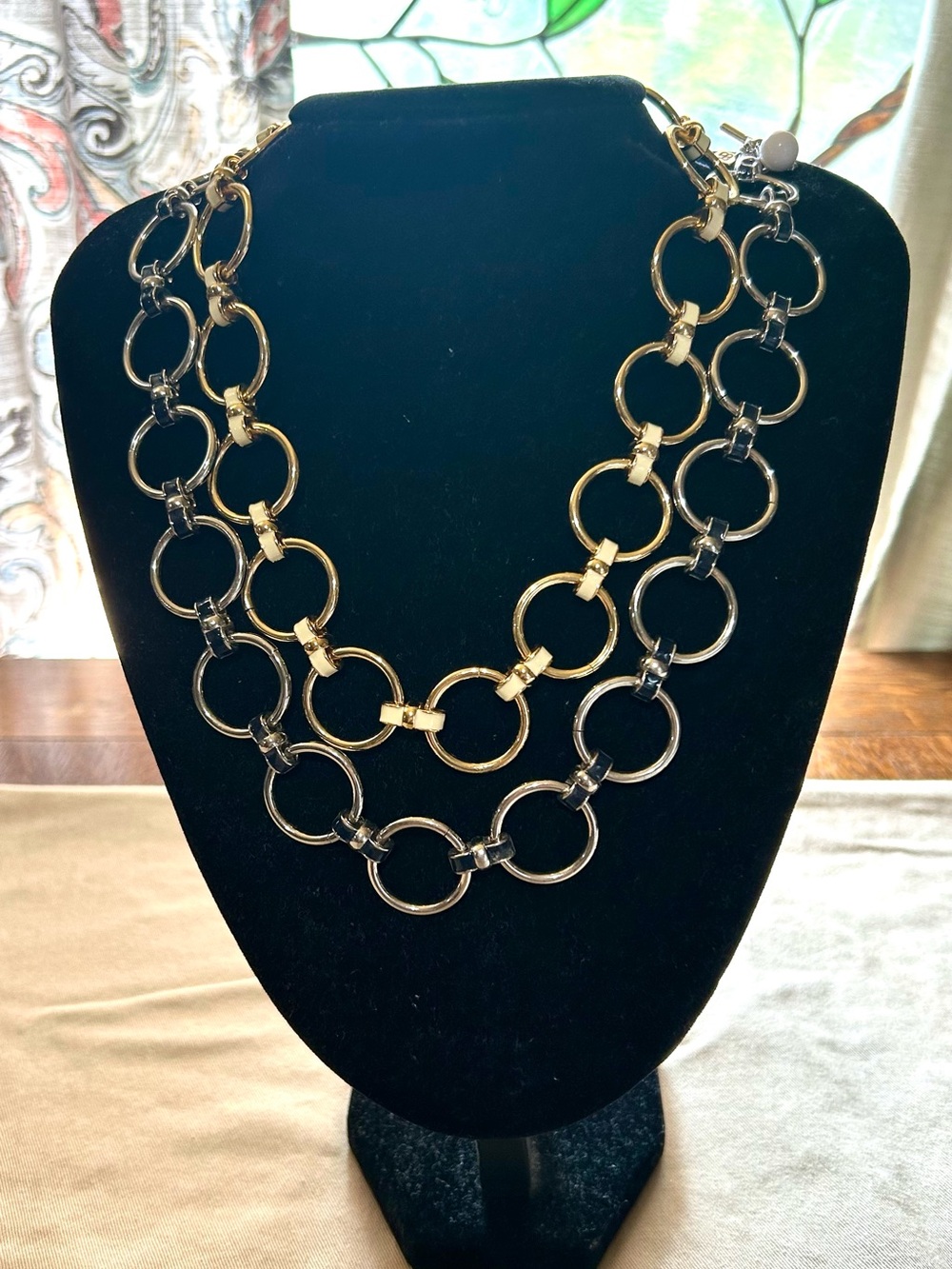 Banana Republic Lot Bundle of 2 — Link Necklaces Enamel Accents